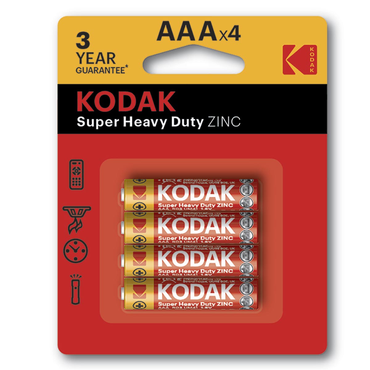 Kodak AAA 1.5V Super Heavy Duty Zinc Batteries