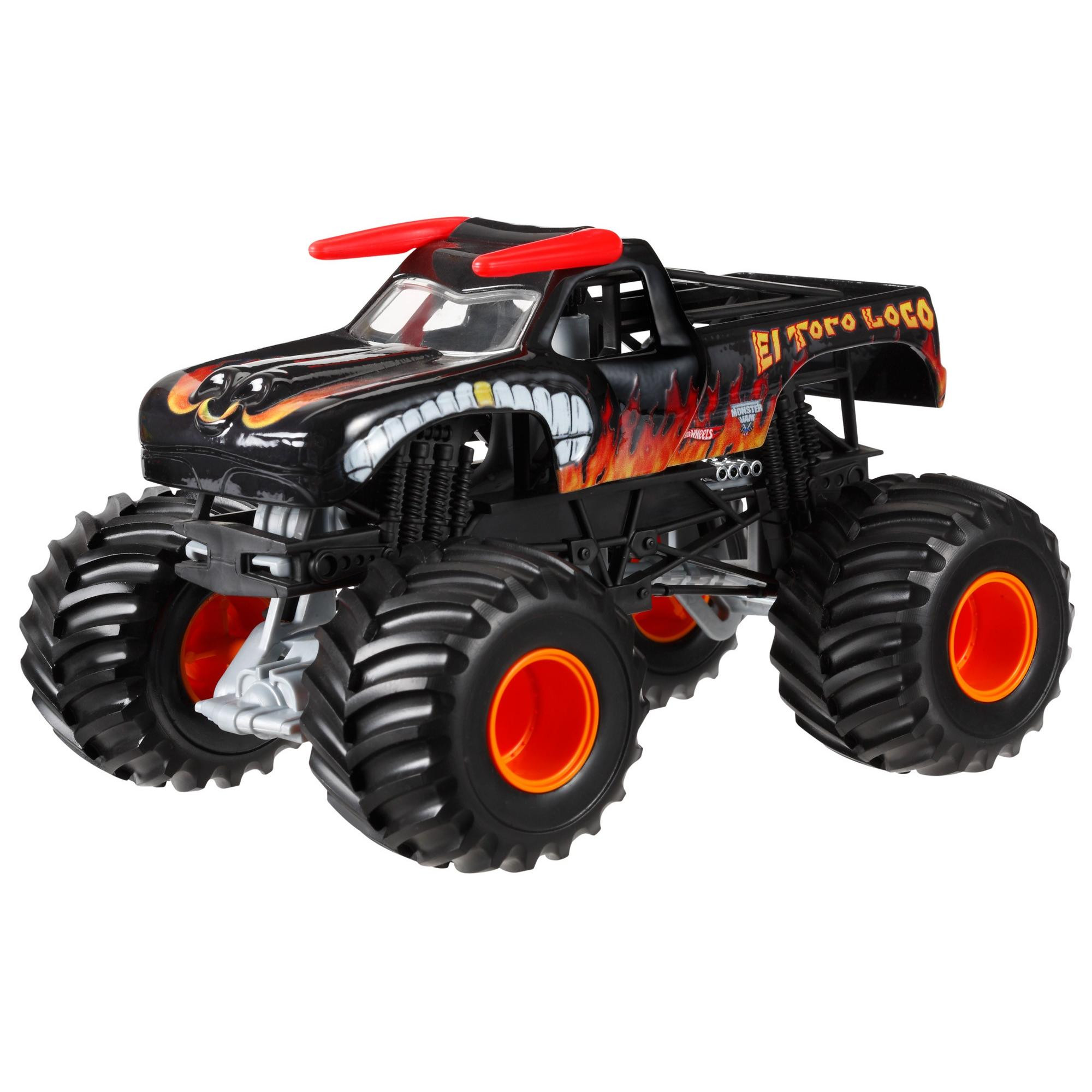 Generic Hot Wheels Monster Jam 1:24 El Toro Loco Fundido A Troquel Vehículos, Negro