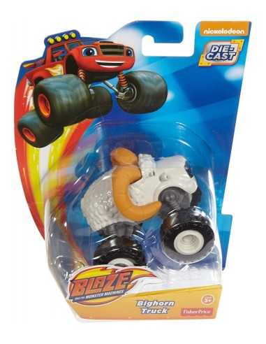 Mattel Blaze Vehicle Metal Character Truck White With Horns