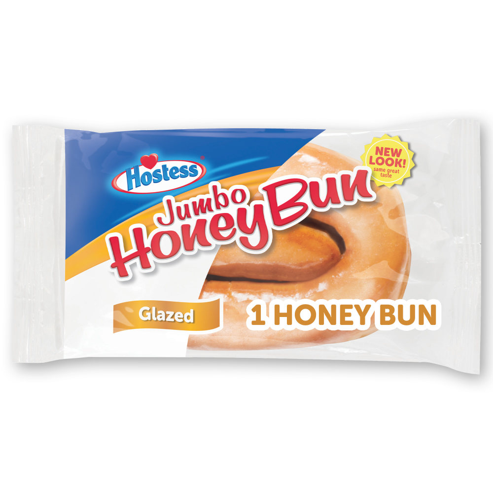 Hostess Jumbo Glazed Honey Bun, Single Serve, 4.75 Oz