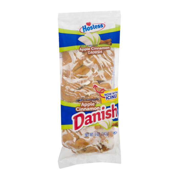 Hostess Apple Cinnamon Danish, Iced Danish Pastry, Single Serving, 5 Oz