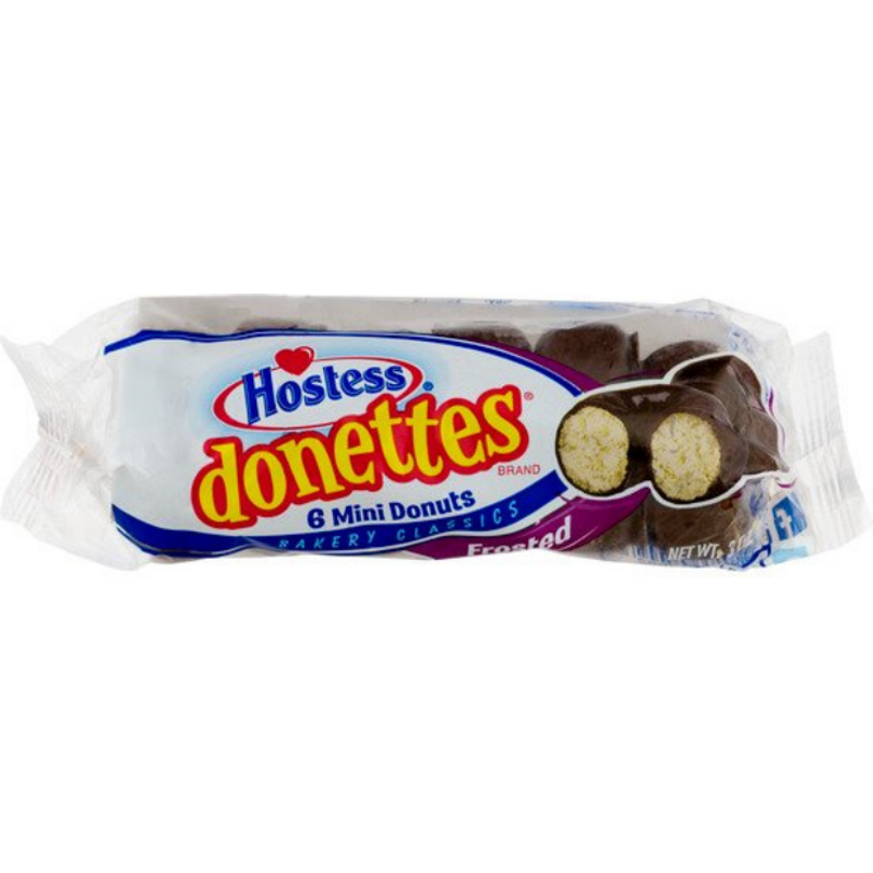 Hostess Donettes, Chocolate Frosted Mini Donuts, Single Serve