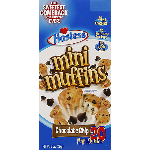 Hostess Chocolate Chip Mini Muffins 20 Ct Box