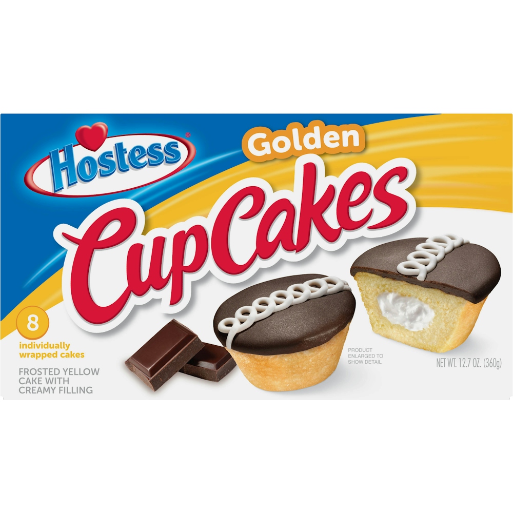 Hostess Golden Cupcakes Frosted Yellow Cake With Creamy Filling