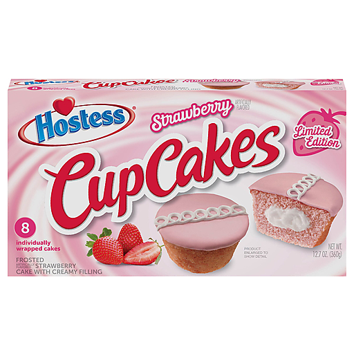 Hostess Limited Edition Strawberry Flavored CupCakes, 8 Count, 12.7 Oz