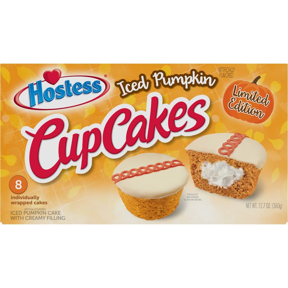 Hostess Iced Pumpkin Flavored CupCakes, 8 Count, 12.7 Oz