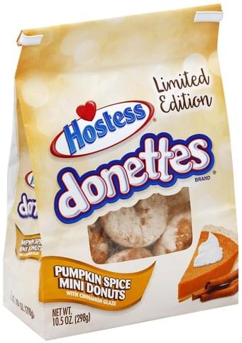 Hostess Donuts, Mini, Pumpkin Spice, With Cinnamon Glaze 10.5 Oz