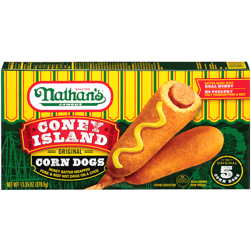 Nathan's Famous Coney Island Original Corn Dogs 13.35 Oz. Box