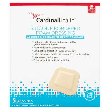 Cardinal Health One Size Silicone Bordered Foam Dressings