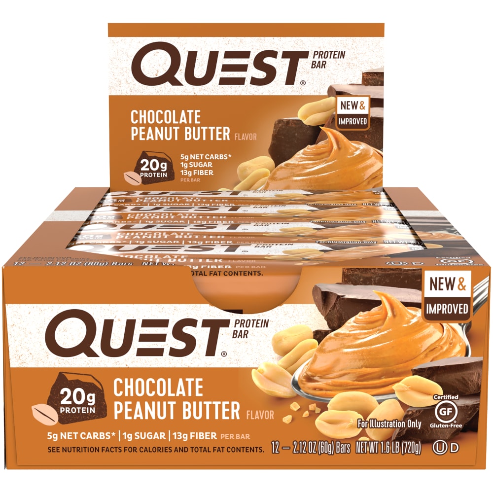 Quest Protein Bar Chocolate Peanut Butter Flavor 12-2.12 Oz. Bars