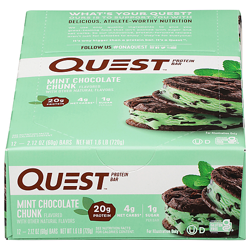 Quest Nutrition Mint Chocolate Chunk Flavor Protein Bar 12-2.12 Oz. Bars