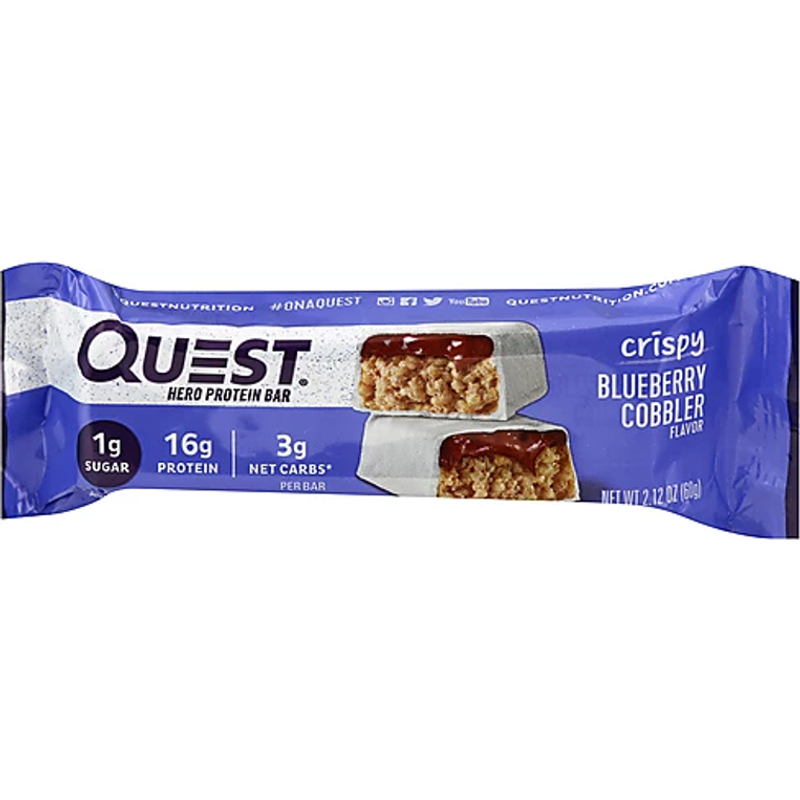 Quest Protein Bar, Hero, Blueberry Cobbler Flavor, Crispy 2.12 Oz