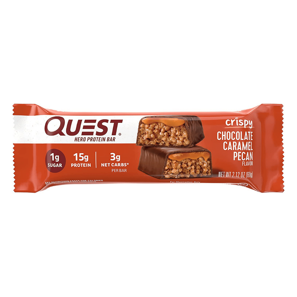 Quest Protein Bar, Hero, Chocolate Caramel Pecan Flavor, Crispy