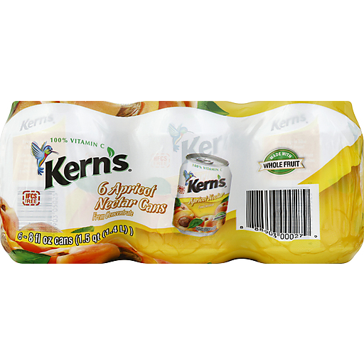 Kern's Apricot Nectar Fruit Juice 6-8 Fl.oz. Cans