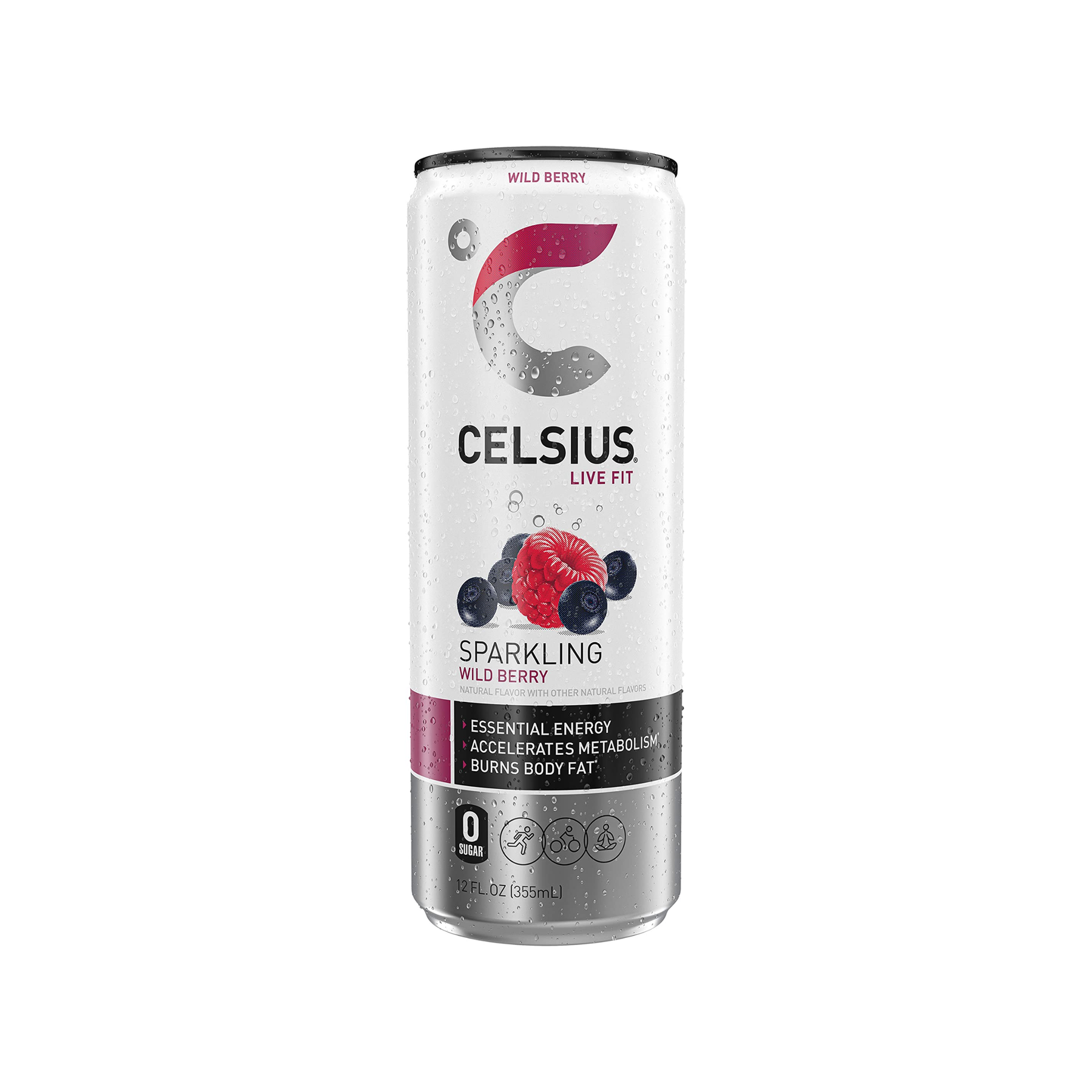 Celsius Live Fit Sparkling Wild Berry Energy Drink, 12 Fl Oz