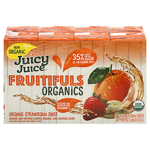 Juicy Juice Fruitifuls Organics, Orange Strawbana Blast