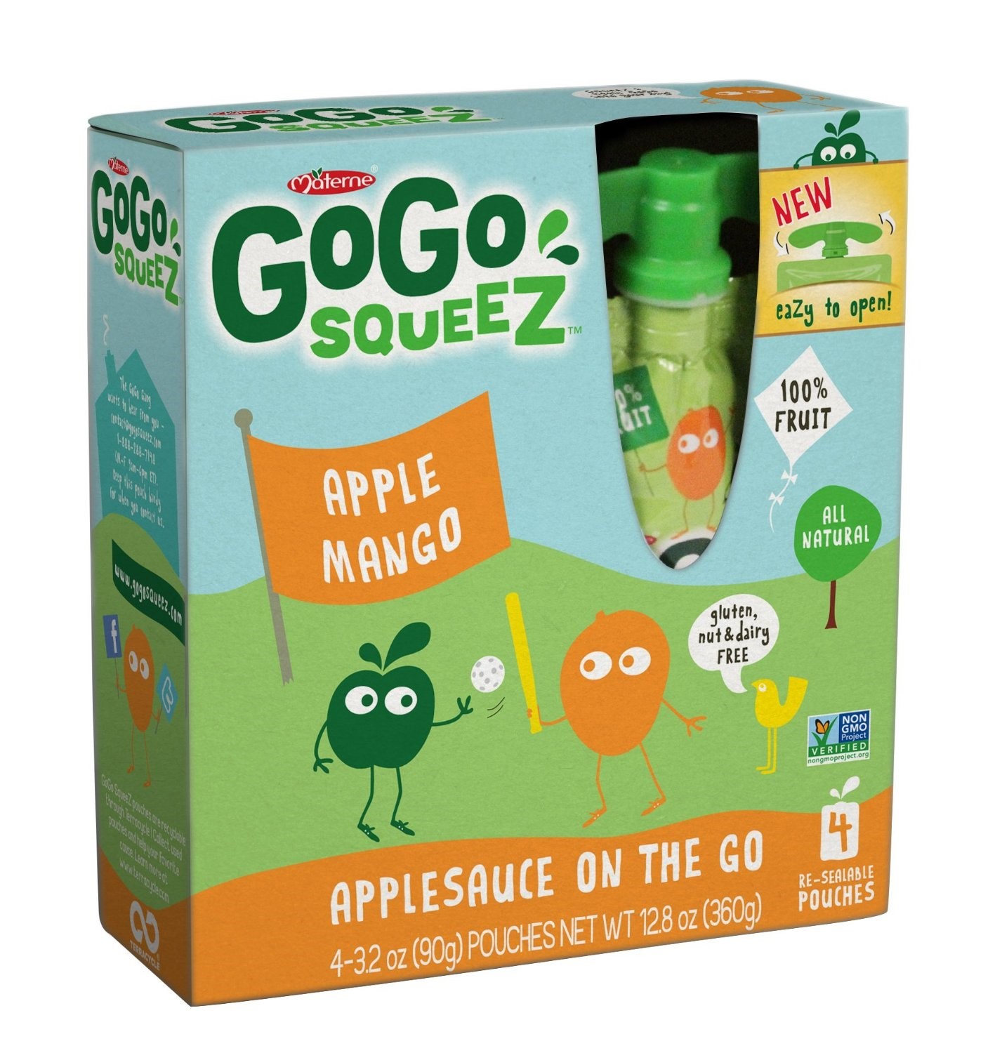 GoGo Squeez Applesauce, Apple Mango, Fruit On The Go