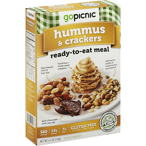Go Picnic Balanced Meal, Traditional Hummus & Multi Seed Crackers 4.01 Oz
