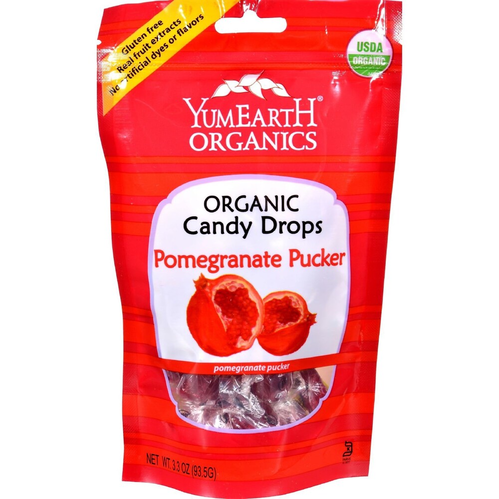 YumEarth Yummy Organic Candy Drops Pomegranate Pucker Bag — 3.30 Oz