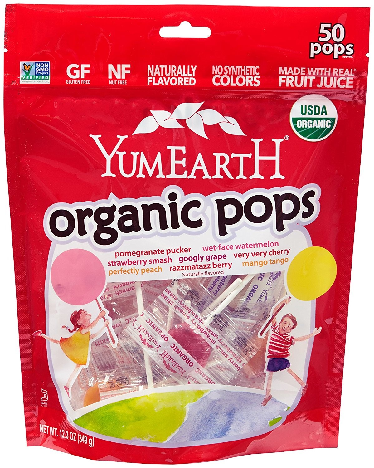 YumEarth Yummy Lollipops, Organic, Family Size Bag