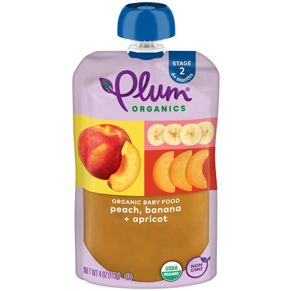Plum Organics Peach Banana & Apricot Stage 2 Baby Food Pouch