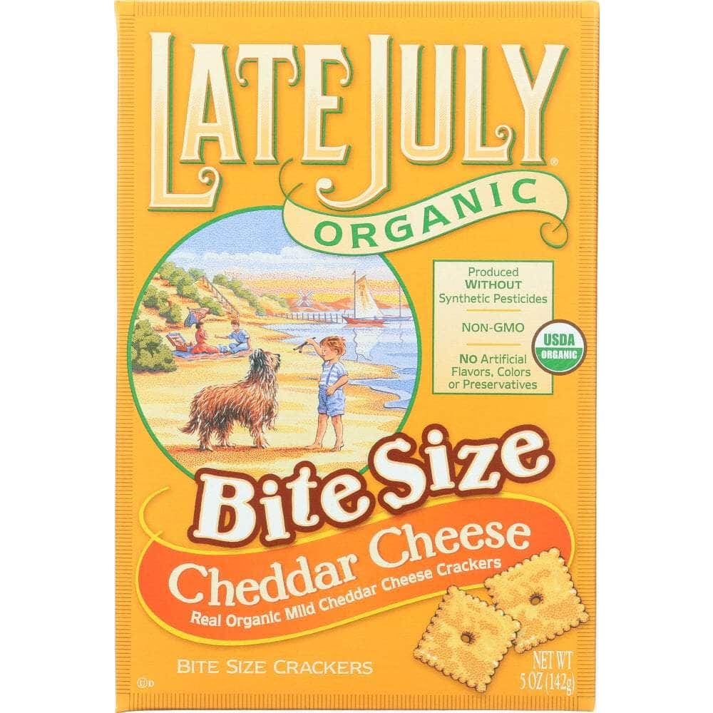LATE JULY® Snacks Organic Bite Size Cheddar Cheese Crackers, 5 Oz