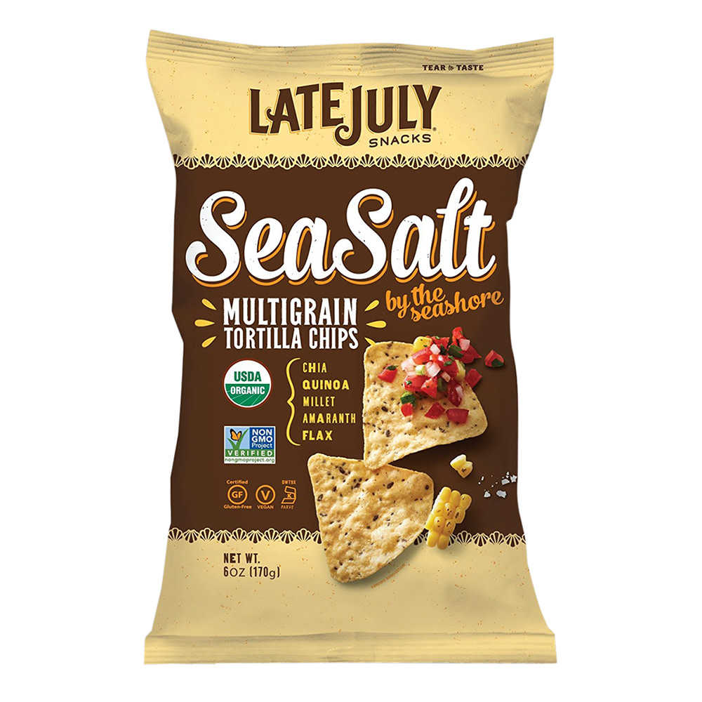 LATE JULY® Snacks Organic Sea Salt By The Seashore Multigrain Tortilla Chips