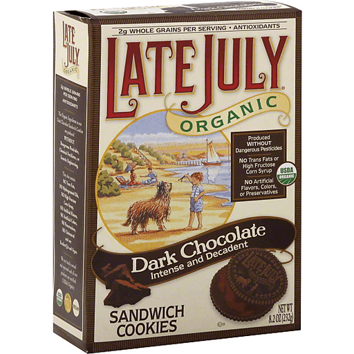Late July Organic Cookies, Sandwich, Dark Chocolate