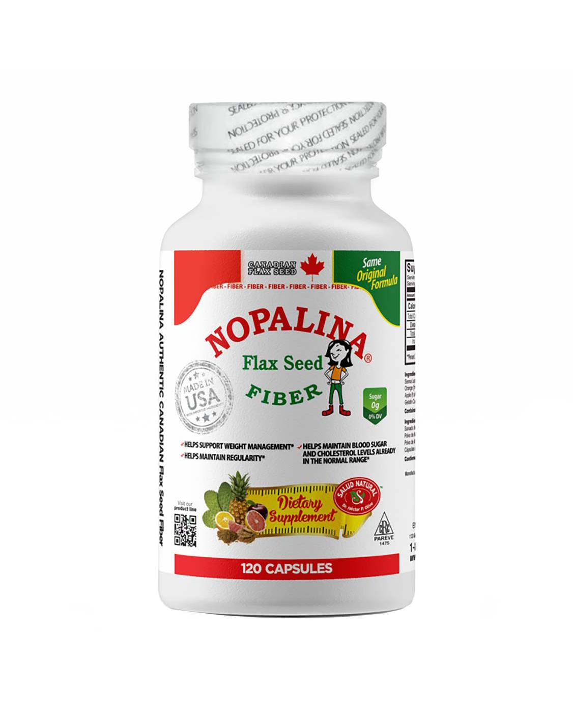 Nopalina Flax Seed Plus Fiber, Capsules