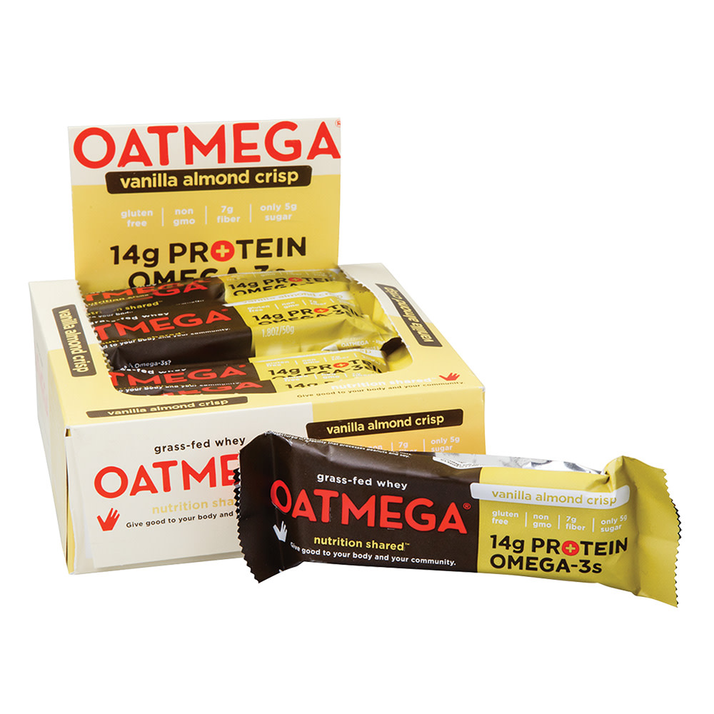 Oatmega Grass-Fed Whey Protein Bar Vanilla Almond
