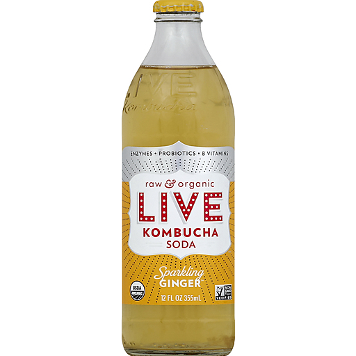 Live Kombucha Soda Sparkling Ginger