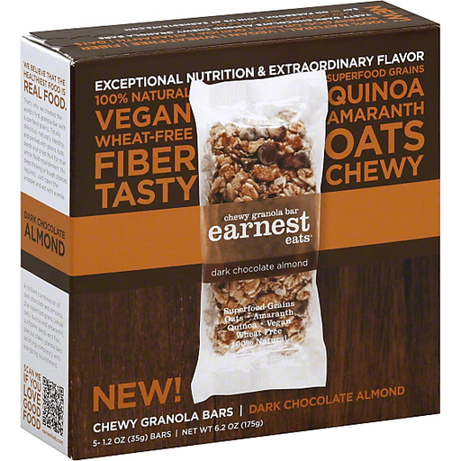 Earnest Eats Chewy Granola Bars Dark Almond Chocolate, 6.2 Oz