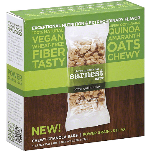Earnest Eats Granola Bars, Chewy, Power Grains & Flax