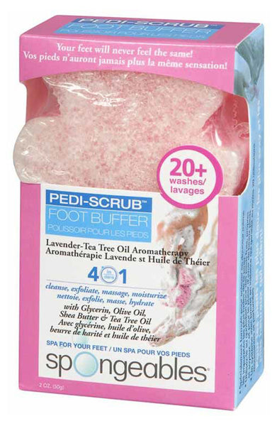 Spongeables Pedi-Scrub Foot Buffer - Tea Tree Oil Aromatherapy