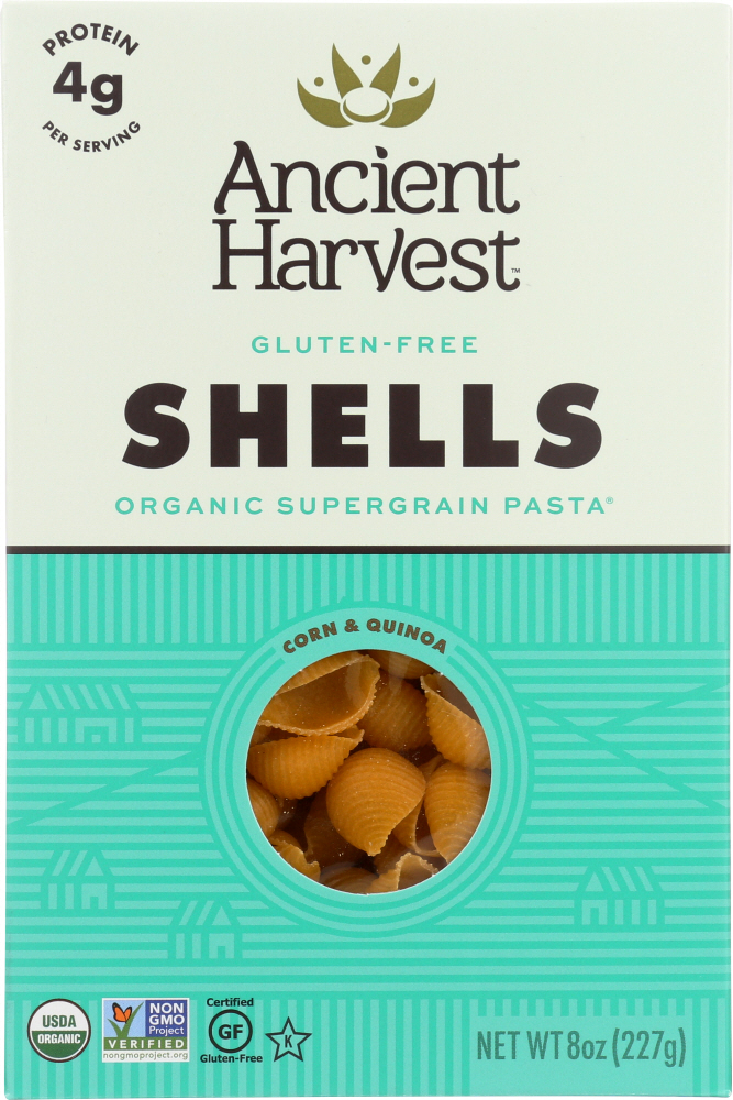 Ancient Harvest Organic & Gluten Free Pasta Shells -- 8 Oz