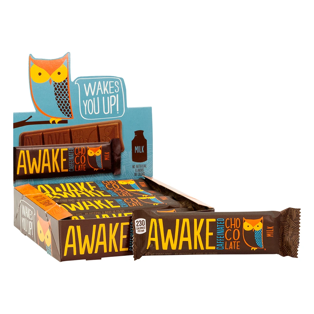 Awake Candy Bar, Caffeinated, Milk Chocolate 1.55 Oz