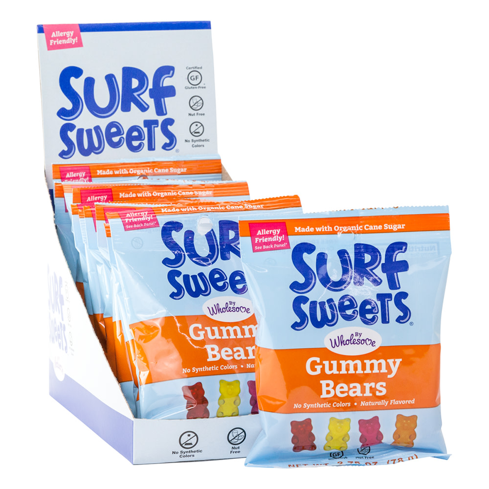 Surf Sweets Gummy Bears - Sweet - Case Of 12 - 2.75 Oz