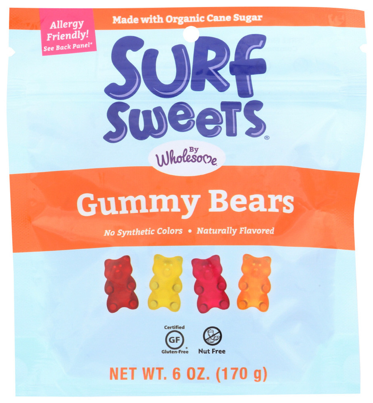 Surf Sweets Candy - Gummy Bears - Case Of 6 - 6 Oz