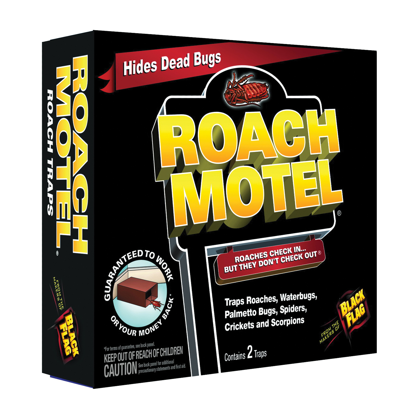Roach Motel Black Flag 2 Traps 4 Month Insect Pest Control Glue Trap Killer Bait
