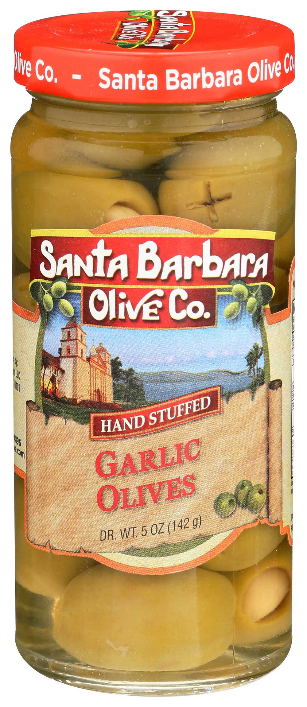 Santa Barbara Olive Co. Hand Stuffed Garlic Olives - Case Of 6 - 5 Oz
