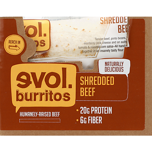 Evol Burrito Burritos Shredded Beef