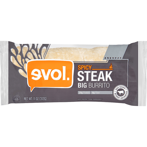 Evol Big Spicy Steak Burrito 11 Oz. Pack
