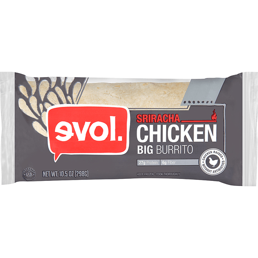 Evol Sriracha Chicken Big Burrito 10.5 Oz. Pack