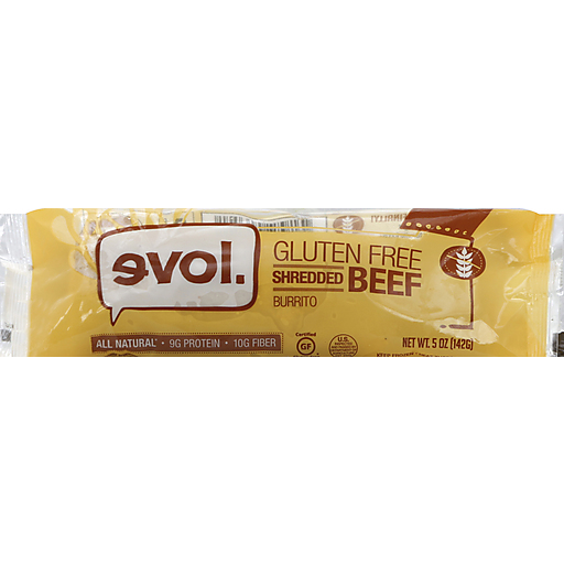Evol Gluten Free Shredded Beef Burrito - 5 Oz