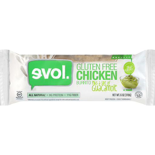 Evol Foods Gluten Free Chck Burrito+guacamole