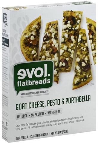 Evol Flatbreads, Goat Cheese, Pesto & Portabella 8 Oz