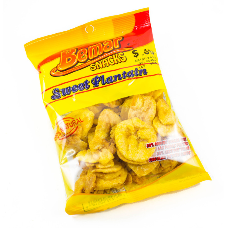 Bemar Snacks Sweet Plantain - 3 Oz. - Box: 24 Units - Loc: P2