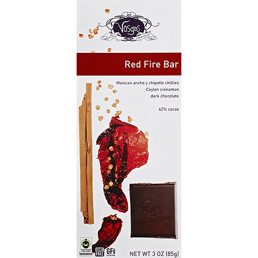 Vosges Dark Chocolate, 62% Cacao, Red Fire Bar 3 Oz