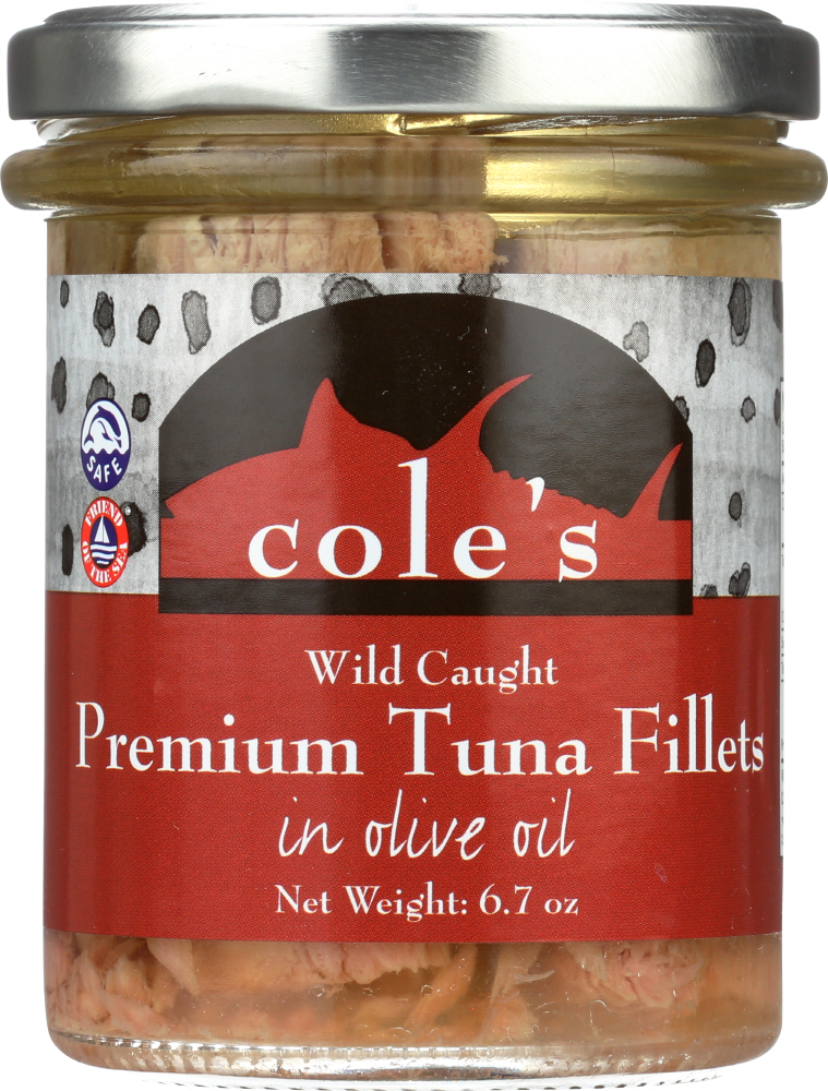 Cole's Wild Tuna Fillets In Olive Oil 6.7 Oz Jar - 6ct Case