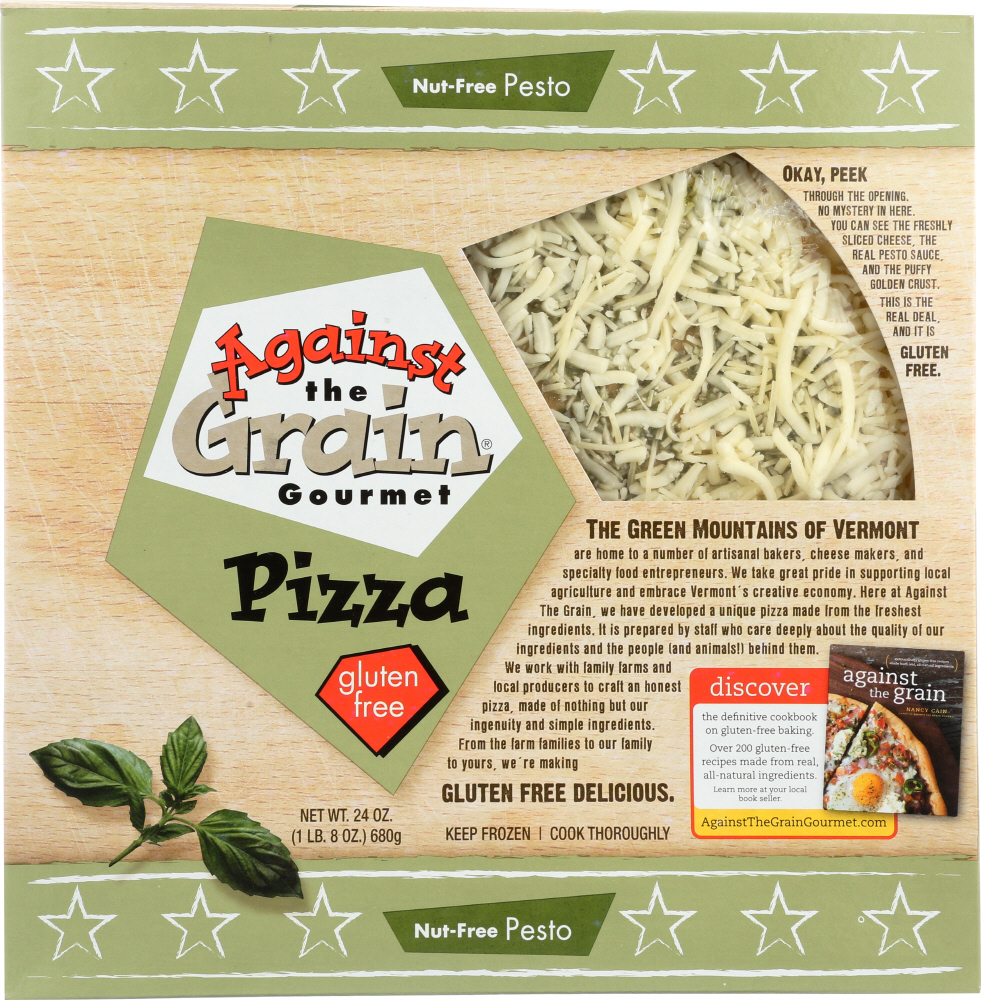 Against the Grain Gourmet Pizza, Gluten Free, Nut Free Pesto 24 Oz